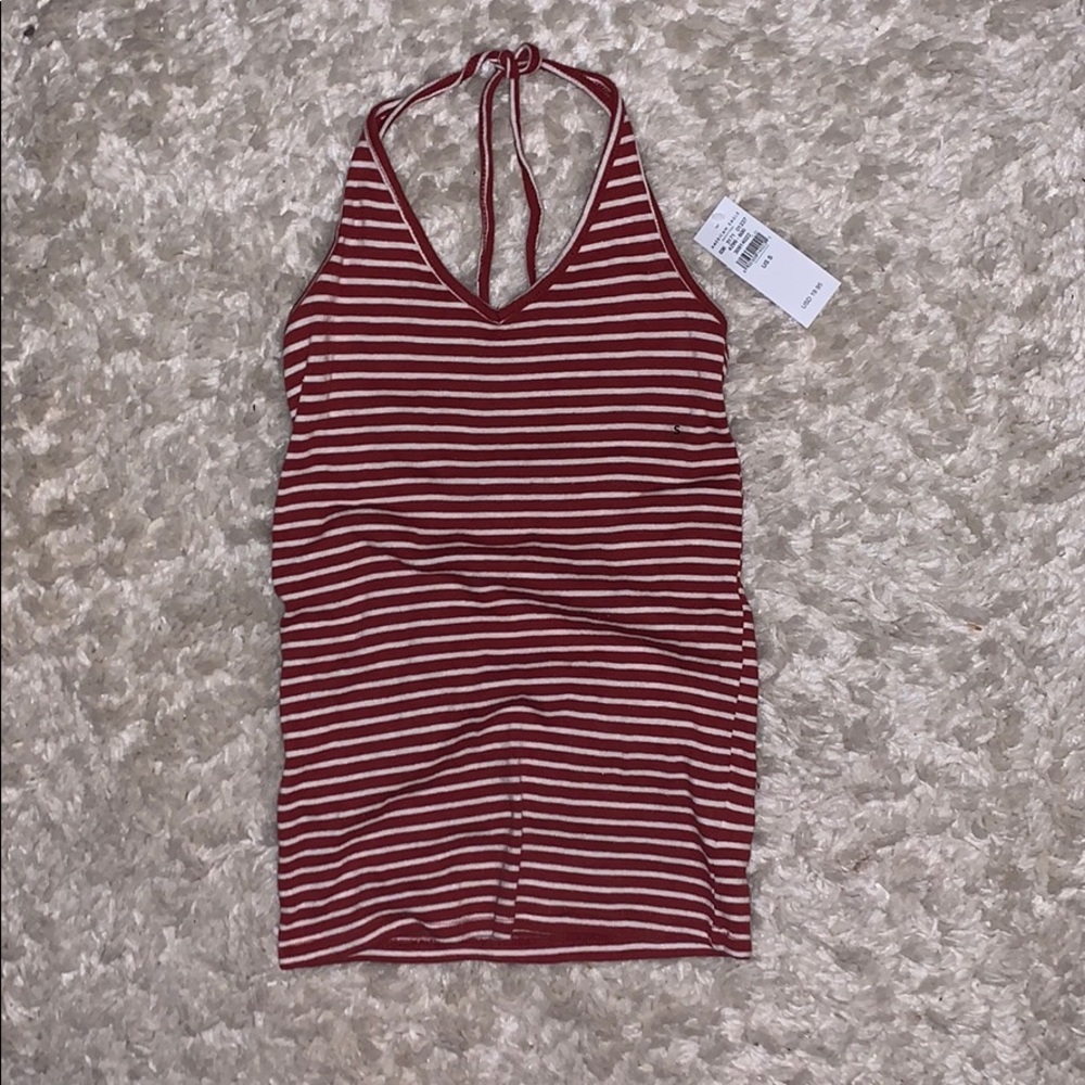 NWT red and white striped american eagle top
